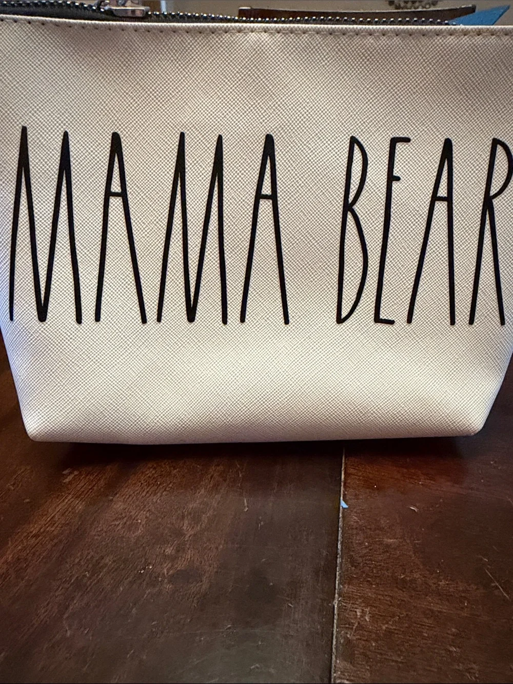 Rae Dunn White 'MAMA BEAR' Cosmetic Pouch